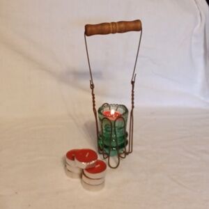 Vintage tea light holder  tea lights,  electric pole insulated from Lync…